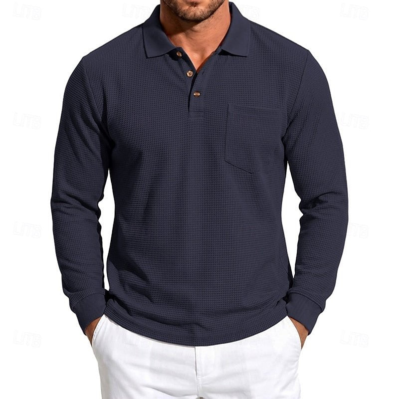Quentin | Langärmliges Polo-Shirt mit Struktur