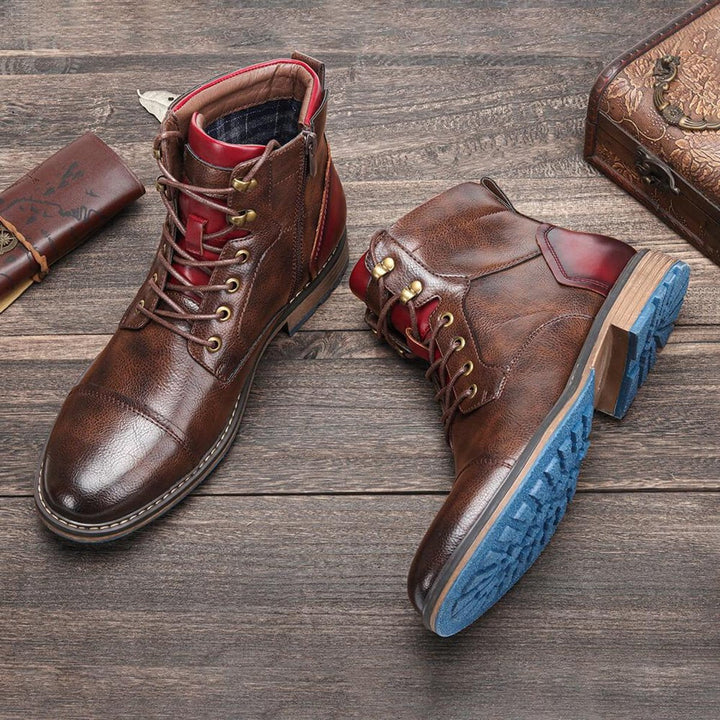 Victor | Elegant Genuine Leather Oxford Boots for Men