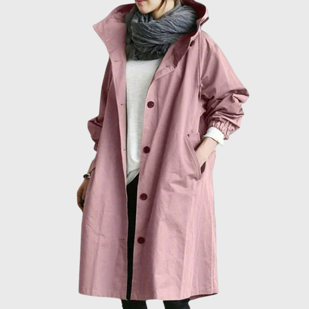 Ruby | Water-Repellent Hooded Trench Coat with a Long Silhouette