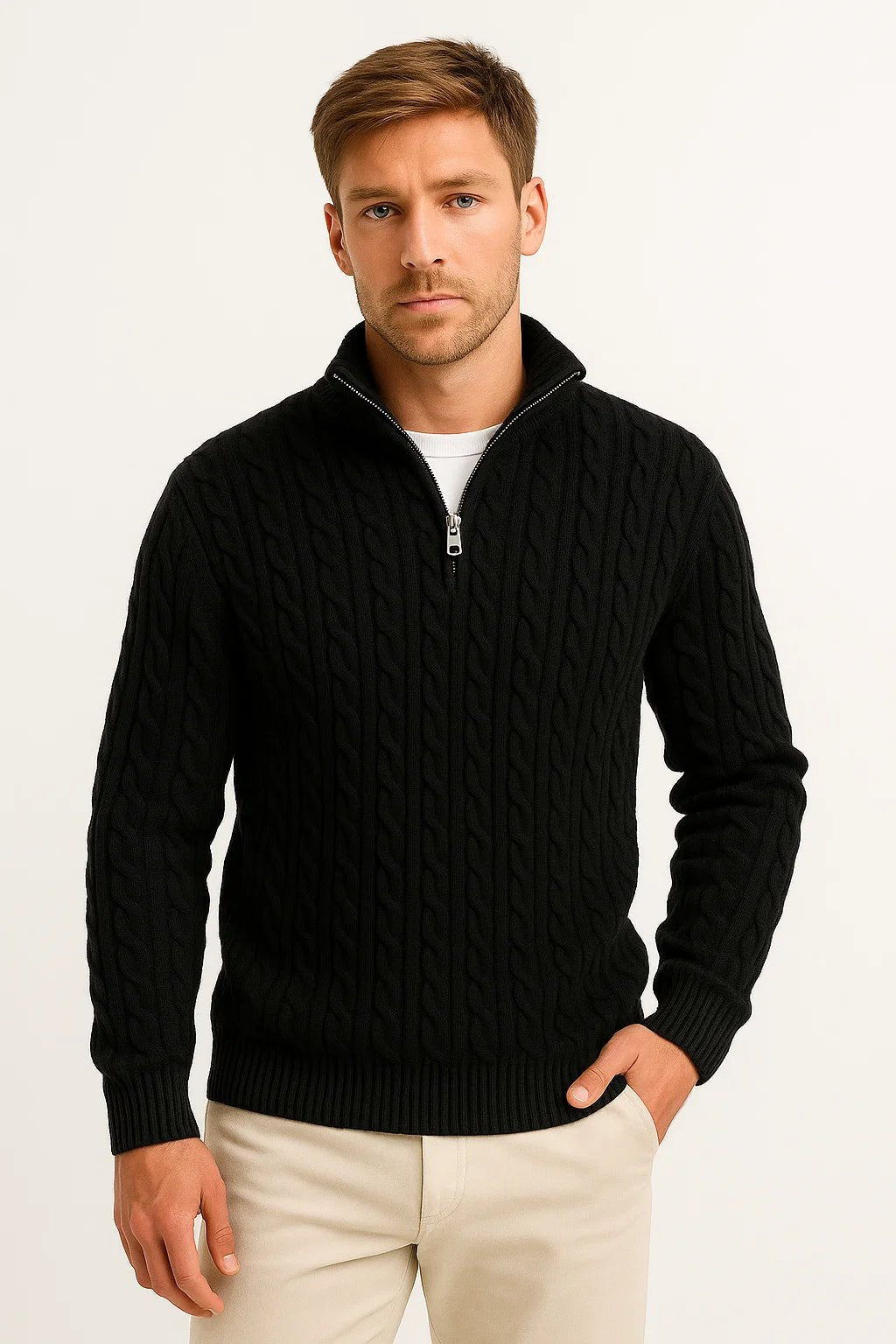 Konrad | Knitted Sweater – Classic Cable Design for Men