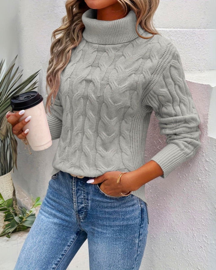 Marie | Turtleneck Sweater – Zeitloser Kabelstrickpullover für Damen