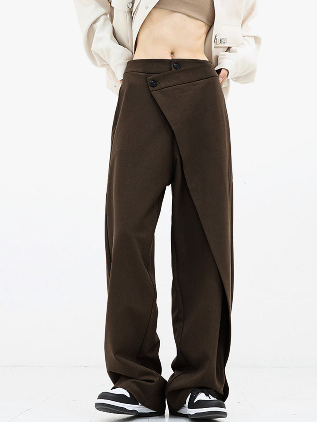 Celina | Modern and Asymmetrical Baggy Wide-Leg Trousers