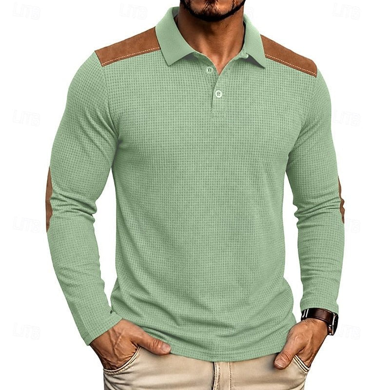 Bennett | Texturiertes Colour Block Polo-Shirt für Herren