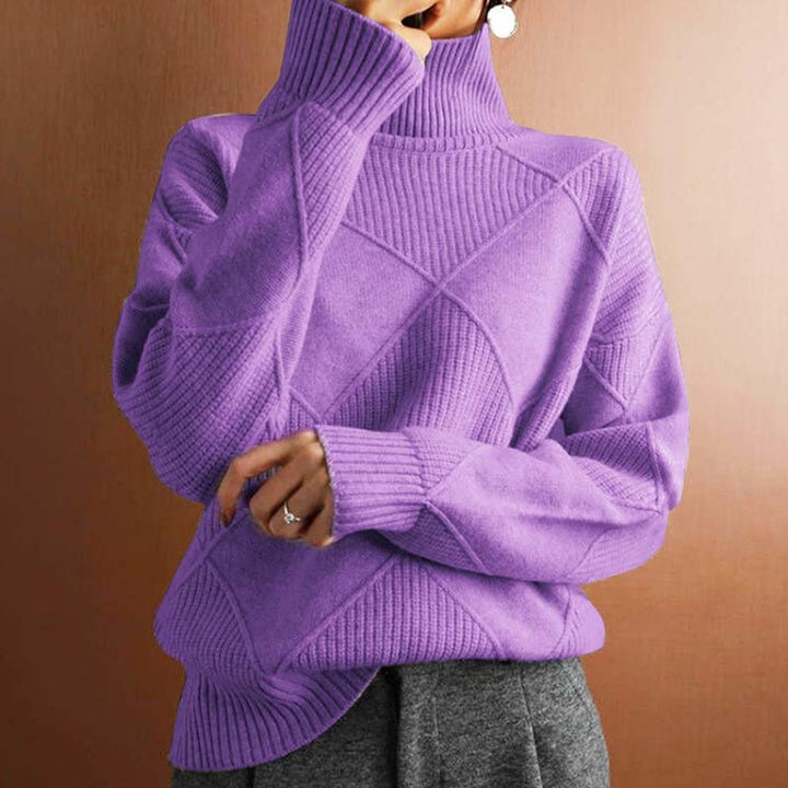 Greta | Rollkragenpullover – Lässiger Stil mit Rautenmuster für Damen