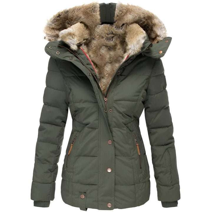 Bettina | Damen Taillierte Winterjacke mit Kapuze