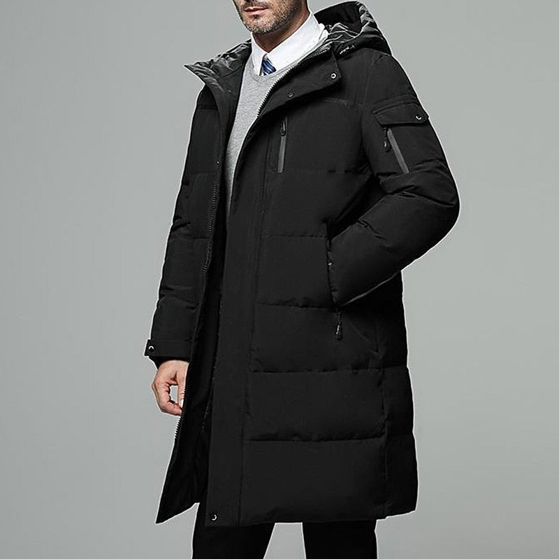Wade | Hooded Longline Puffer Coat – Elegant Winter Style für Männer