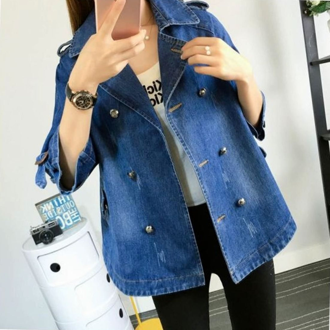 Sophie | Denim-Cape-Mantel – Oversized für Damen