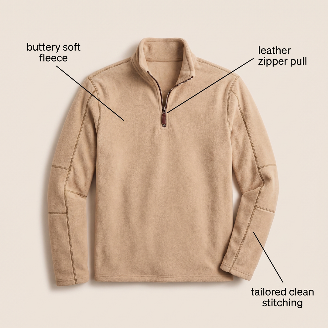 Hollingworth | Fleece Pullover – Bequemer Quarter Zip für Männer