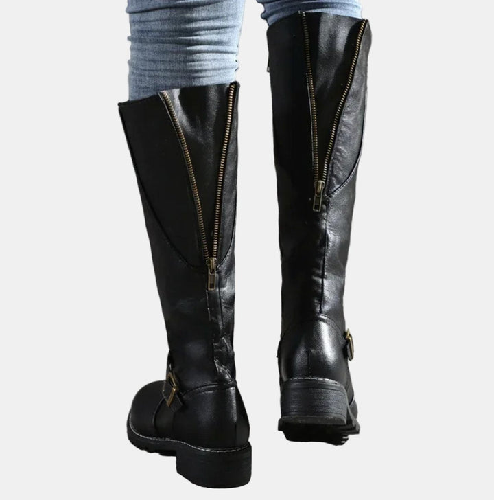 Giselle | Elegante kniehohe Reitstiefel mit Schnallendetails
