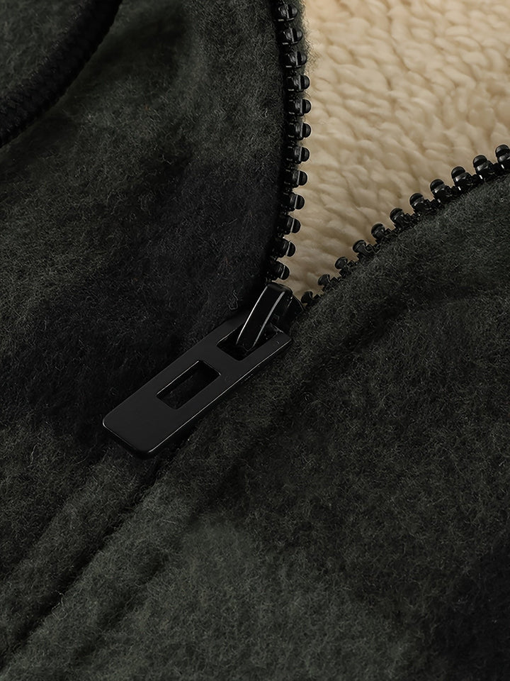 Declan | Zip-Up Hooded Jacket – Cozy Plaid Design for Men