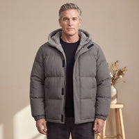 Leonard | Modern Men's Puffer Jacket with Fleece Hood for Cold Winter Days