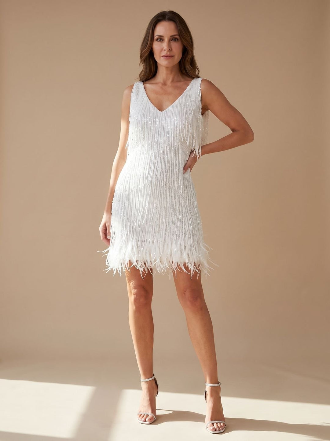 Layla | Mini Kleid – Glänzende Pailletten mit Fransen