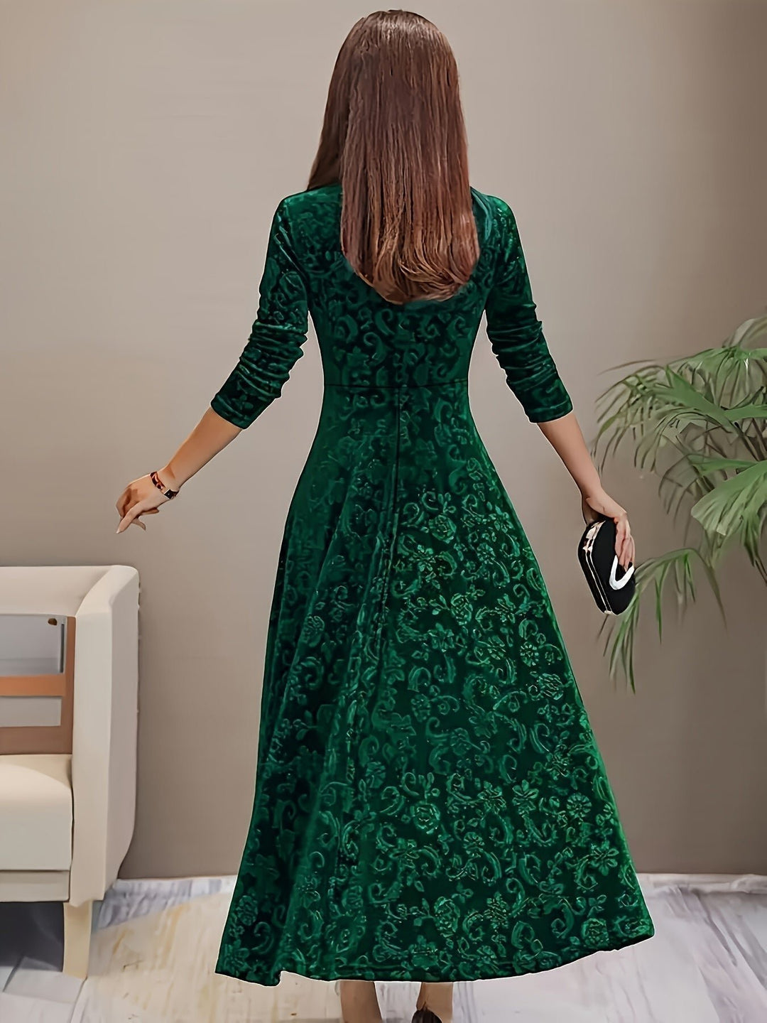 Nora | Samtkleid – Elegantes A-Linie Midi für Damen