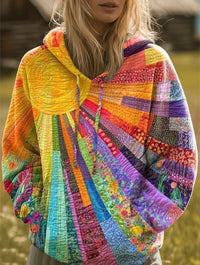 Mia | Colorful Boho-Style Patchwork Hoodie