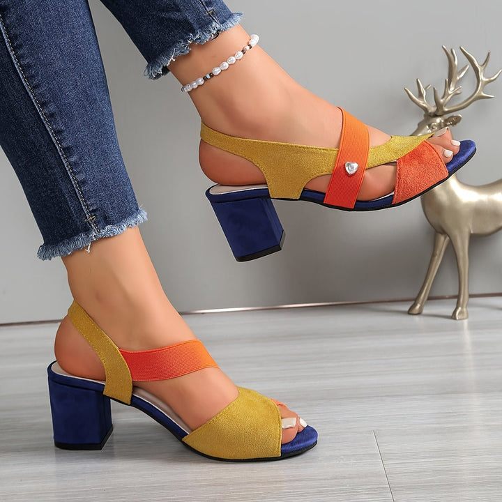 Kimberly | Orthopädische Blockabsatzschuhe – Elegante offene Zehen für Frauen