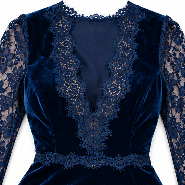 Veloura | Mermaid Midi Dress – Elegant mit Spitze für Frauen