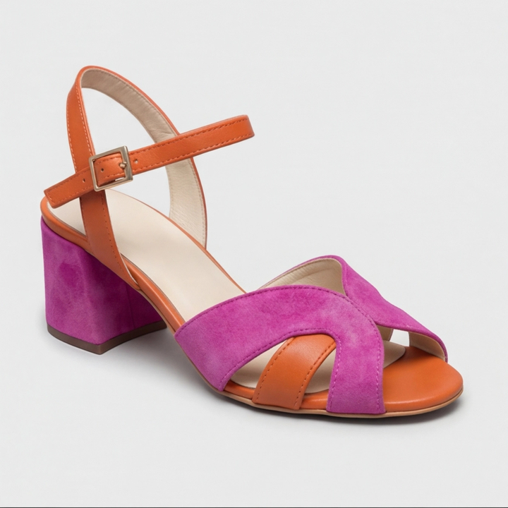 Amanda | Orthopädische Chunky Heels im Farbblock-Design