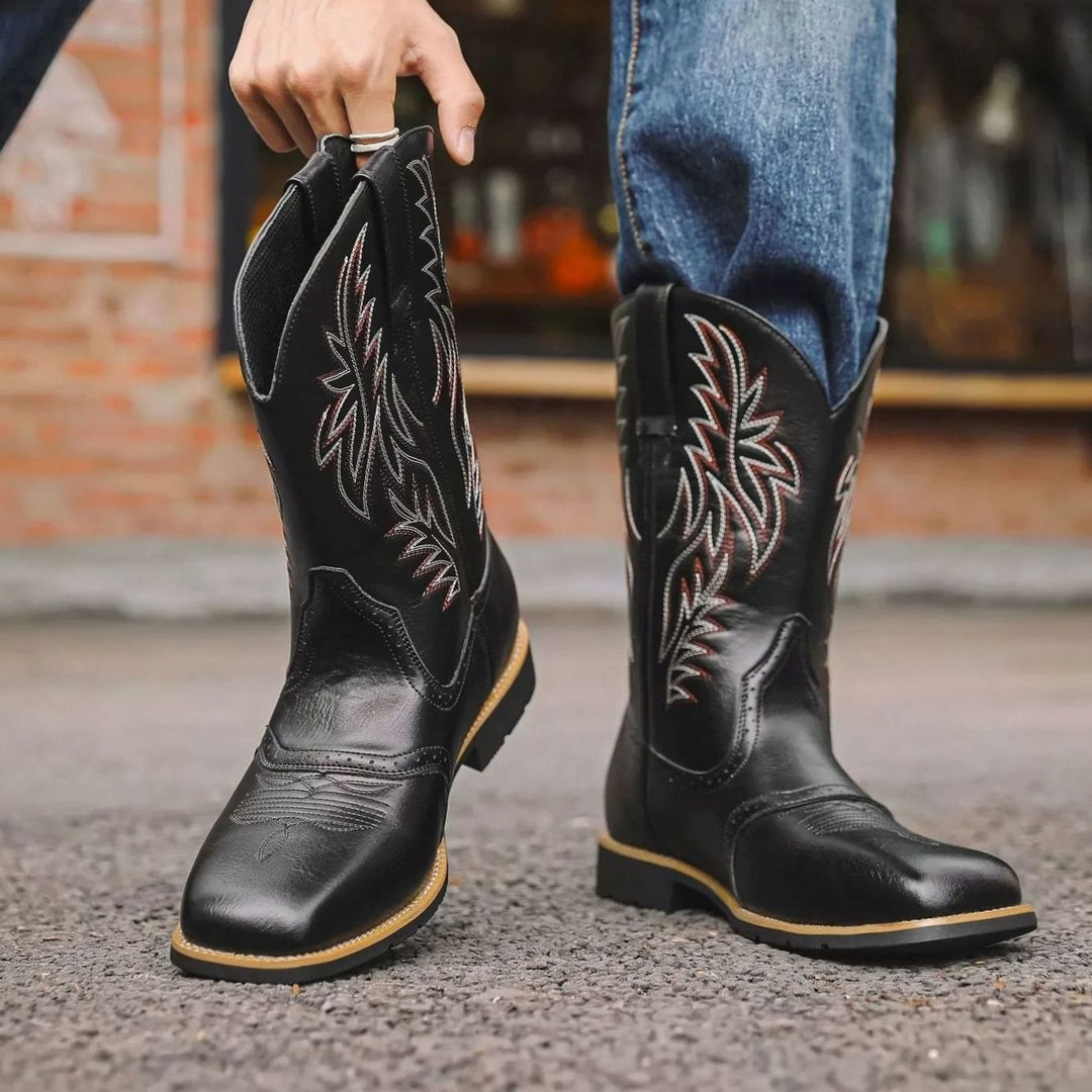 Samuel | Cowboy Boots – Hochwertige Leder mit Stickerei für Männer
