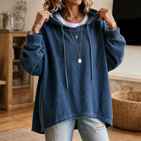 Mara | Casual oversized denim hoodie with a modern look