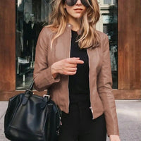 Marlene | Figure-Hugging Leather Jacket in an Elegant Cropped Style