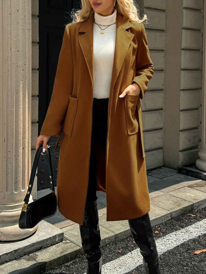 Evangeline | Long Coat – Timeless Belted Style for Women