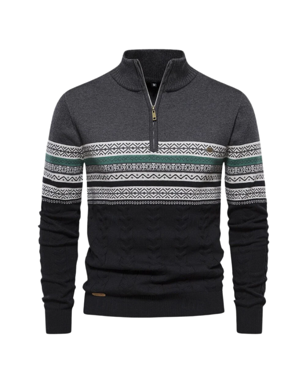 Givalli | Baumwoll Zip-Pullover mit Muster
