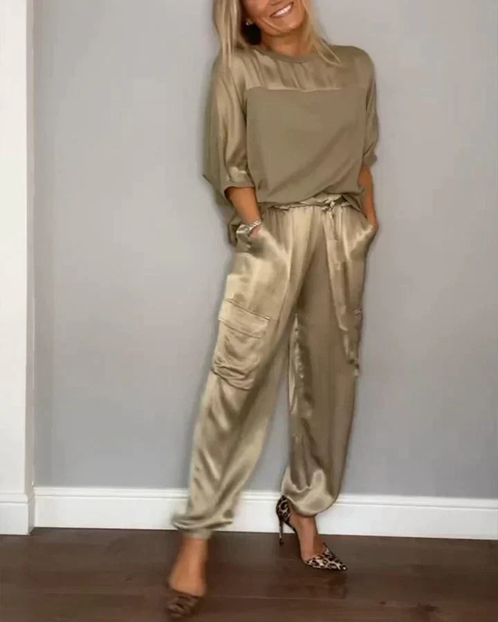 Kristin | Elegant and Luxurious Satin-Style Two-Piece Set
