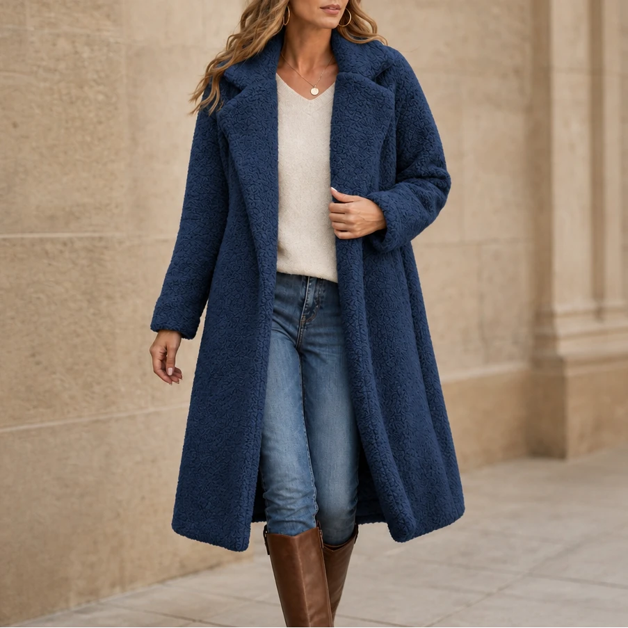 Veloura | Long Teddy Coat – Gemütlicher Stil für Frauen