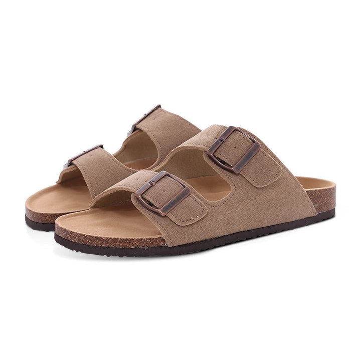 Lotte | Stilvolle Und Bequeme Wildleder-Pantoletten Mit Korksohle