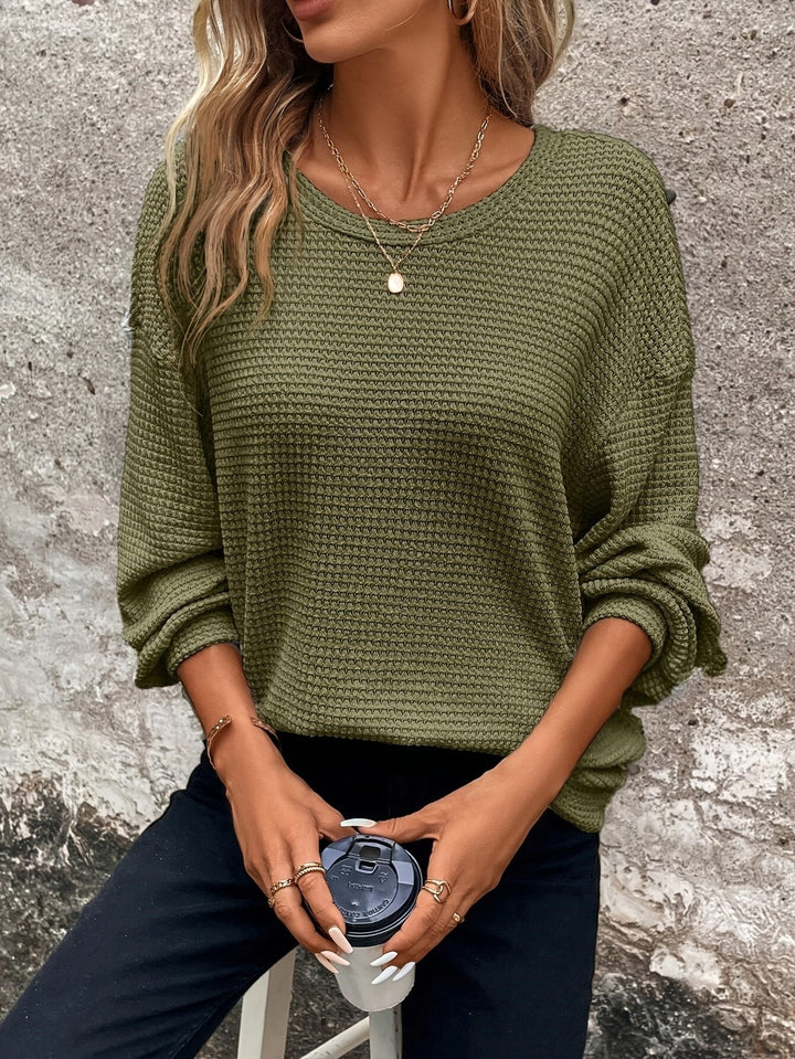 Carly | Waffelstrick Pullover – Bequemer Chill-Look für Frauen