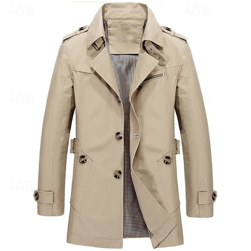 Lenny | Single-Breasted Trench Coat – Timeless Style for Men