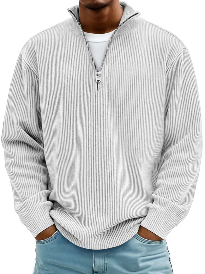 Simon | Rippstrick Quarter-Zip Pullover für Herren