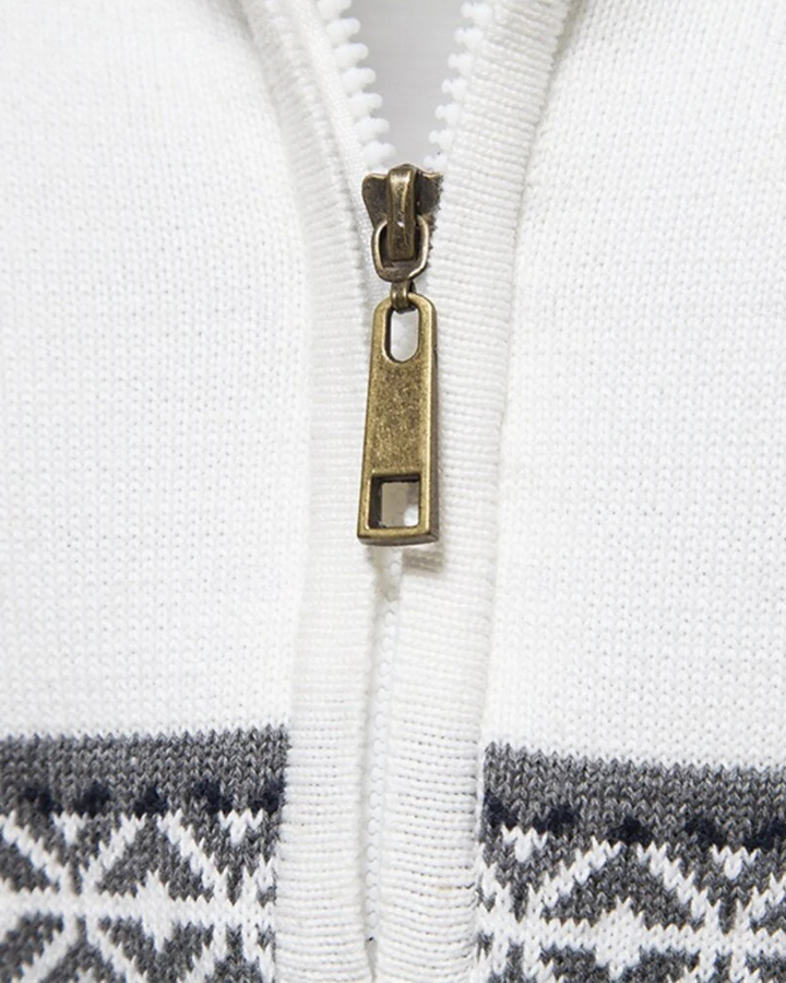 Givalli | Baumwoll Zip-Pullover mit Muster