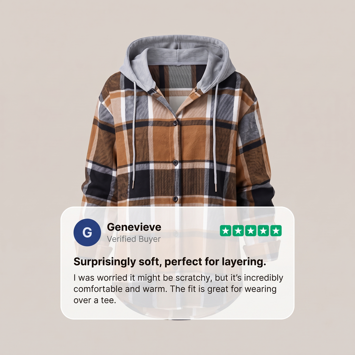 Glenna | Highland Plaid Hooded Coat – Modischer Komfort für Frauen