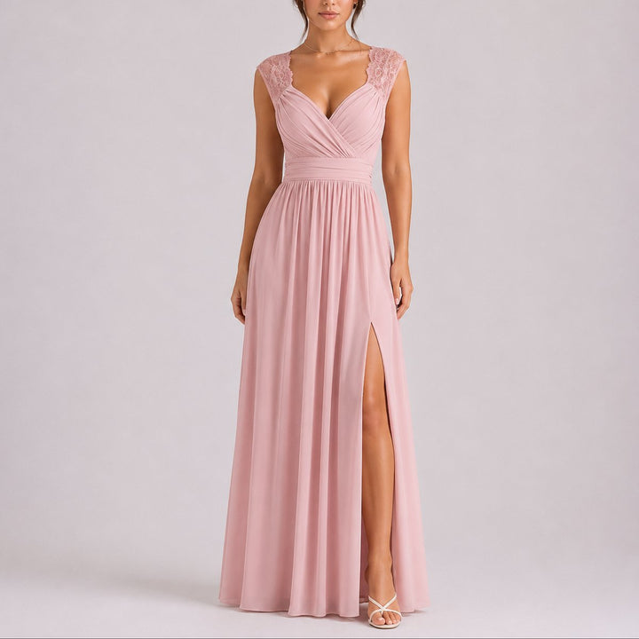 Sophie | Romantisches Herbst-Hochzeitskleid Mit Wickelausschnitt