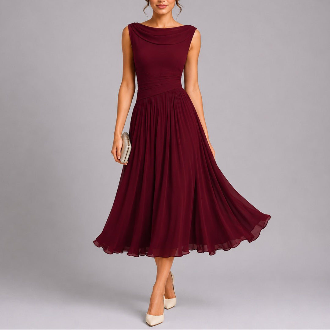 Marlene | Elegant Fall Wedding Dress with Draped Neckline