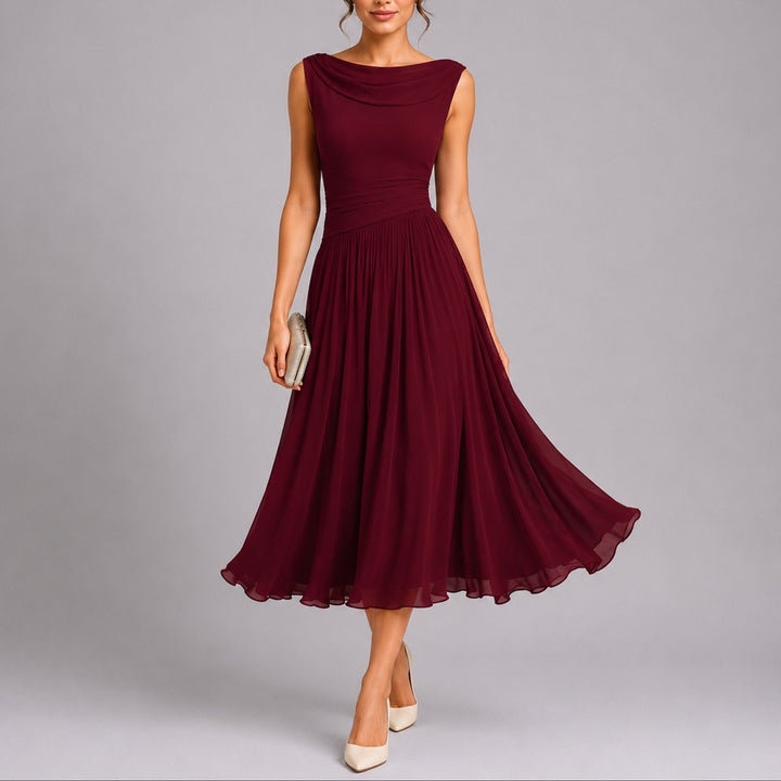 Marlene | Elegant Fall Wedding Dress with Draped Neckline