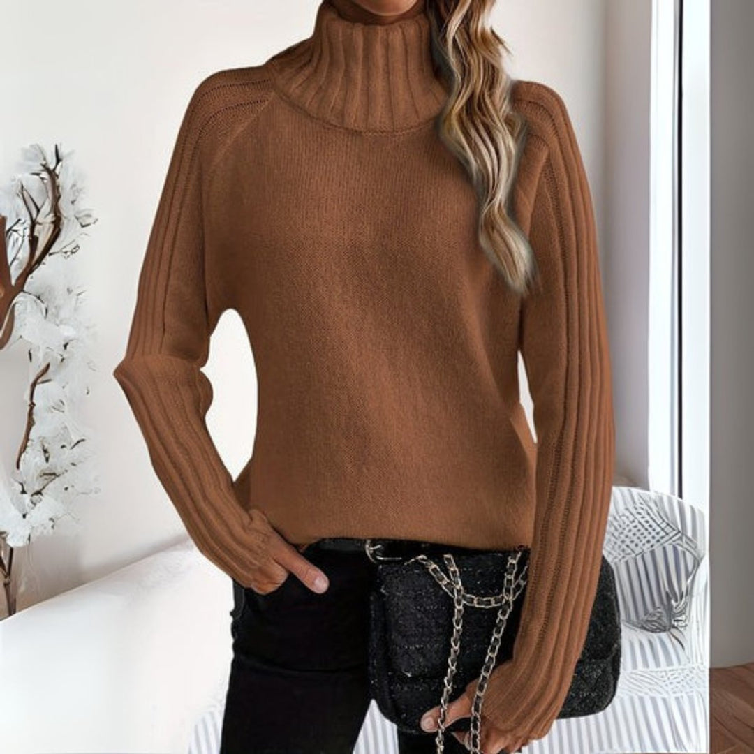 Lena | Rollkragenpullover mit Rippärmeln für Damen
