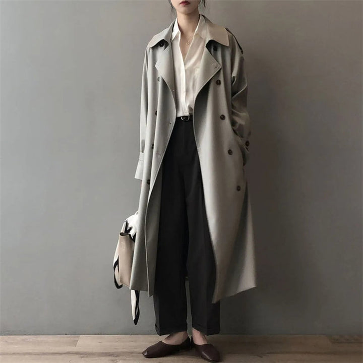 Amara | Water-Repellent Long Trench Coat with Classic Elegance