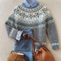 Clara | Vintage Strickpullover mit Nordischem Muster