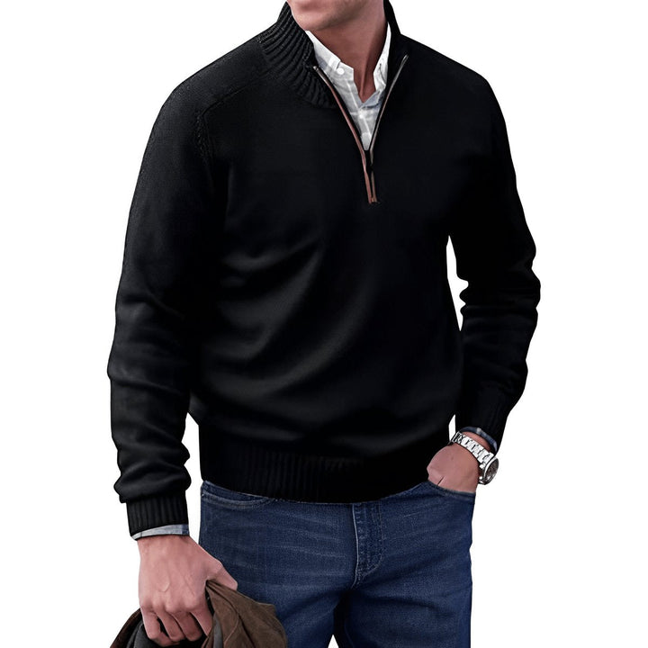 Owen | Elegant Men’s Knit Sweater with Quarter-Zip