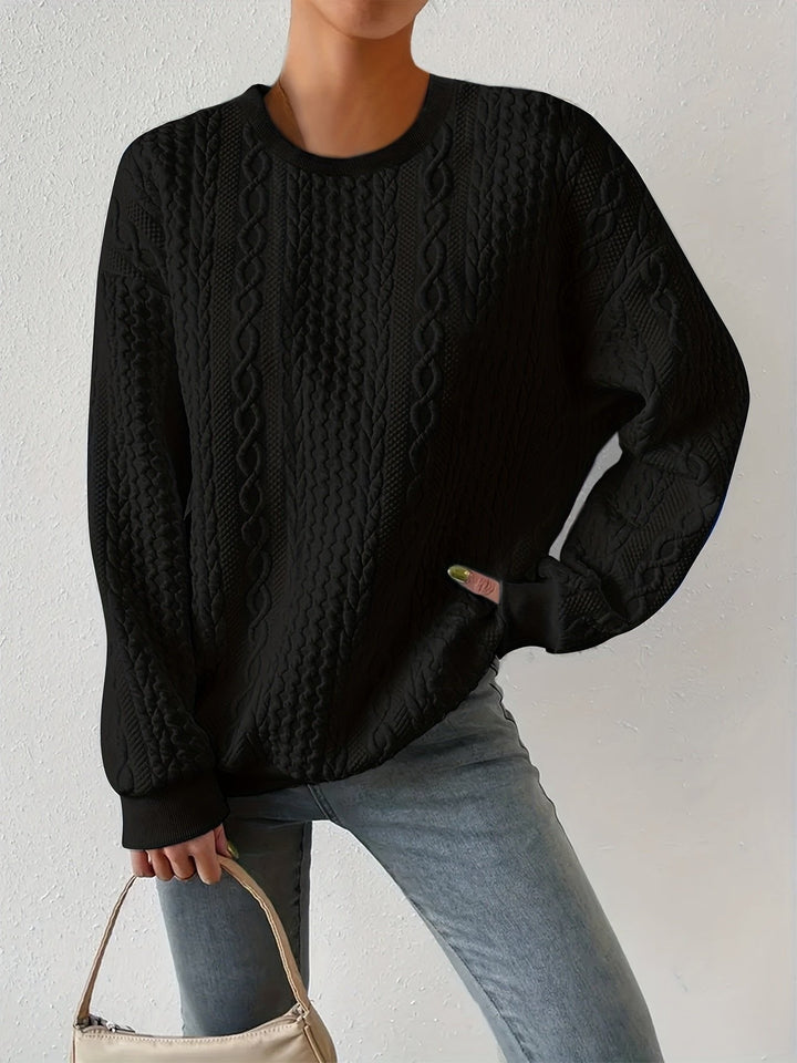 Joyce | Textured Cable-Knit Sweatshirt – Zeitlos Elegant