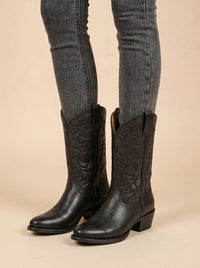 Victoria | Elegant Women's Cowboy Boots With Western Embroidery and Block Heels