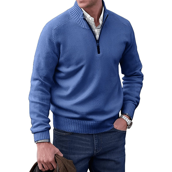 Elias | Strickpullover – Bequemer Regular-Fit mit Viertelreißverschluss für Herren