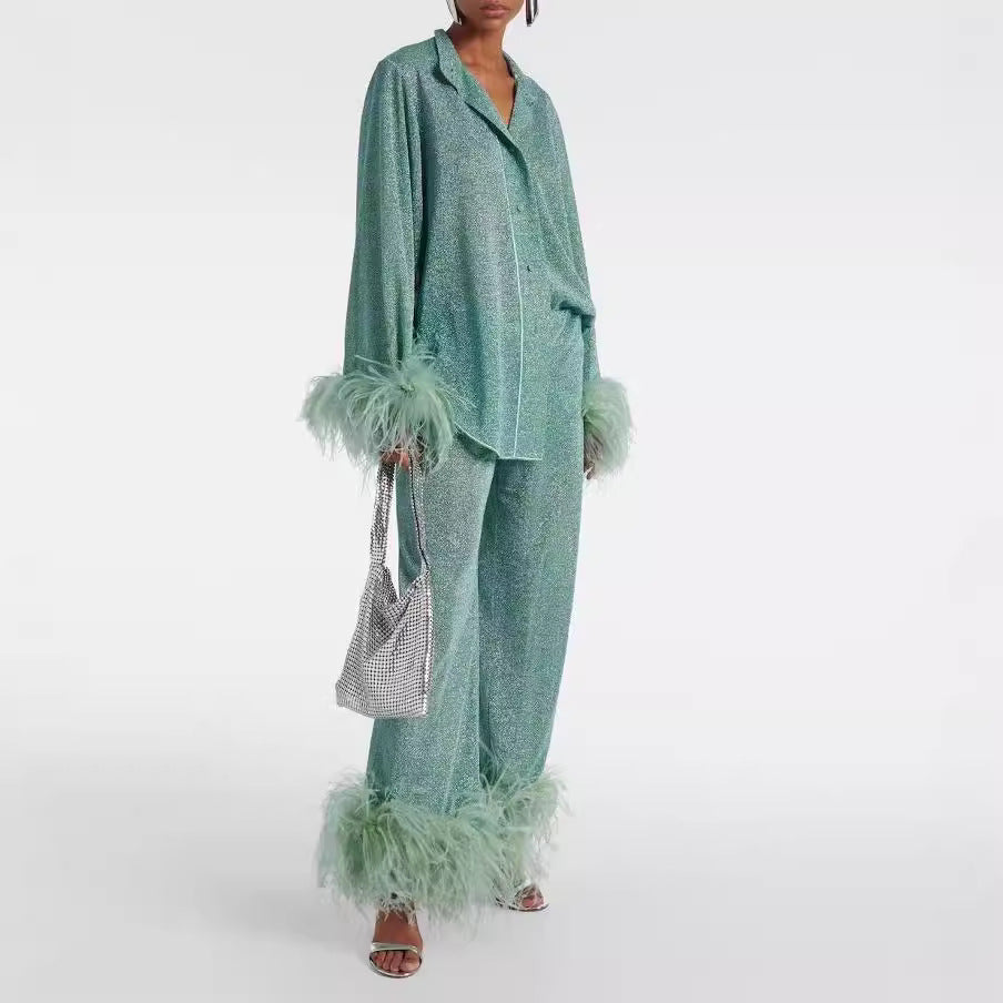 Janina | Elegant and Comfortable Two-Piece Set with Stand-Up Collar