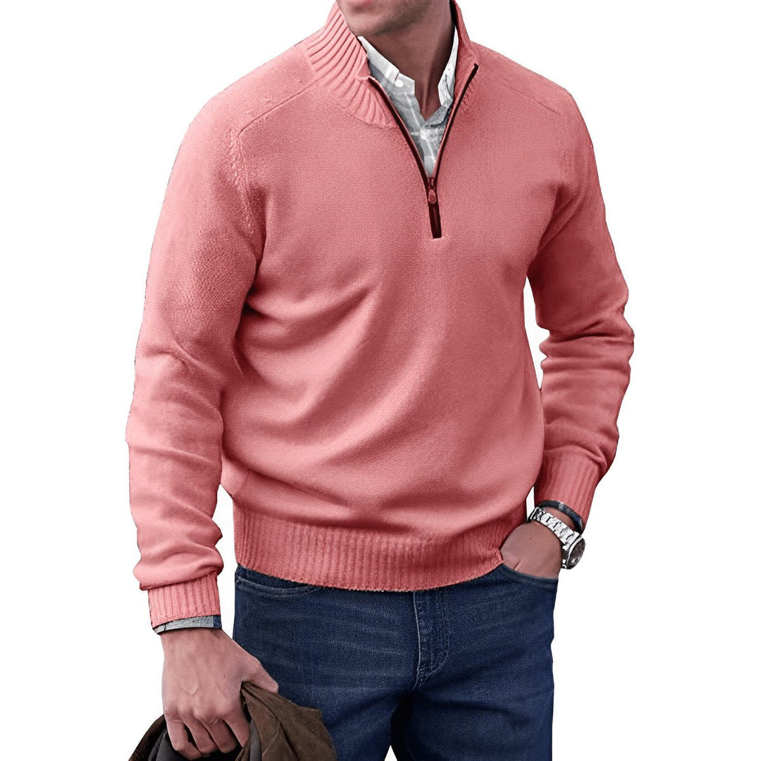 Owen | Elegant Men’s Knit Sweater with Quarter-Zip
