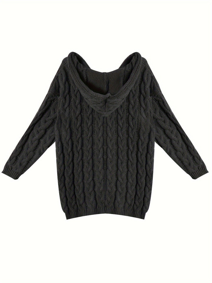 Florence | Cable-Knit Sweater – Relaxed V-Neck Style
