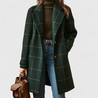 Siena | Classic Plaid Wool Coat with an Elegant Silhouette