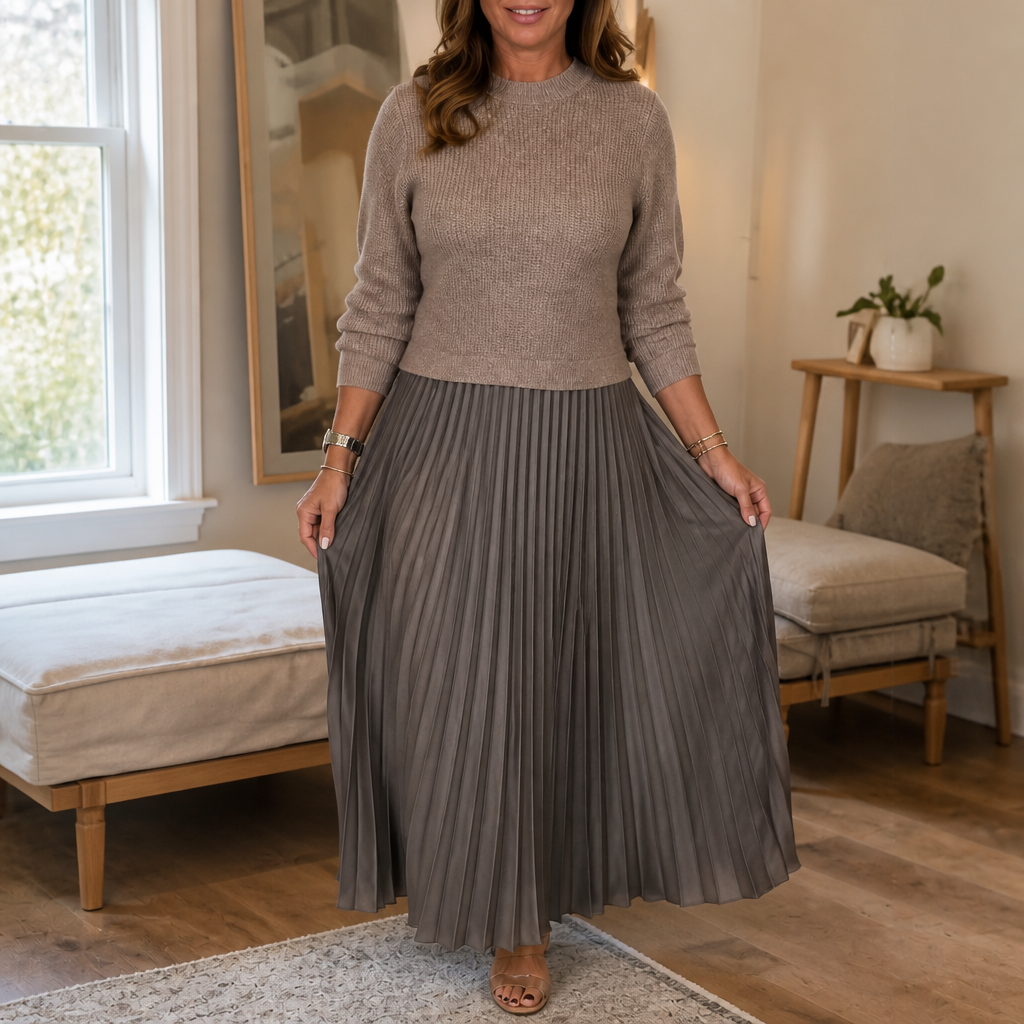Wearbella | Pleated Maxi Dress mit Strick-Oberteil