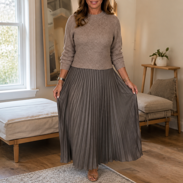 Wearbella | Pleated Maxi Dress mit Strick-Oberteil